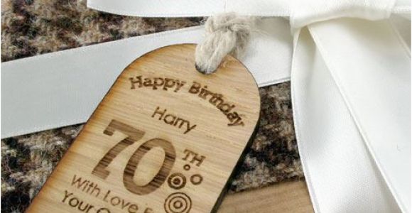 70th Birthday Gifts for Him Uk Unique 70th Birthday Gift Tag Label Wooden Keepsake 70th