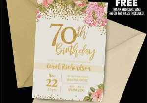 70th Birthday Invitation Card Sample 14 70th Birthday Invitation Card Templates Designs