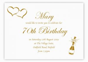 70th Birthday Invite Wording 70th Birthday Party Invitations Wording Drevio