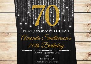 70th Birthday Invites Templates Black and Gold 70th Birthday Invitations by Diypartyinvitation