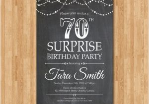 70th Birthday Present Ideas Male Australia Surprise 70th Birthday Invitation Chalkboard Surprise Etsy