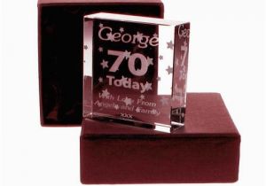 70th Birthday Presents for Him Personalised 70th Birthday Present Engraved Glass Keepsake