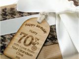70th Birthday Presents for Him Unique 70th Birthday Gift Tag Label Wooden Keepsake 70th