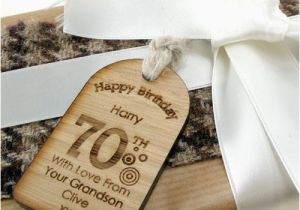 70th Birthday Presents for Him Unique 70th Birthday Gift Tag Label Wooden Keepsake 70th