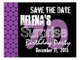 70th Birthday Save the Date Cards 70th Surprise Birthday Save the Date Purple Stars Postcard