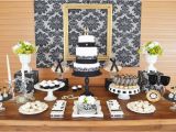 70th Birthday Table Decorations Gold Black Damask 70th Birthday Party Birthday Party