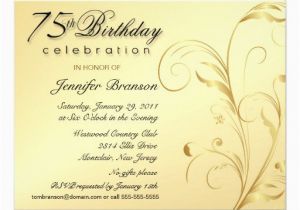75 Birthday Invitation Wording Elegant 75th Birthday Invitations