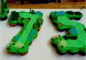 75th Birthday Cake Ideas for Him 75th Birthday Cupcake Cake with Golf theme Modified From