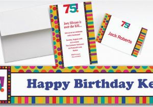 75th Birthday Decorations Party City Custom Birthday Dots Stripes 75th Invitations Party City