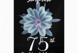 75th Birthday Flowers 75th Surprise Birthday Party soft Blue Flower Card