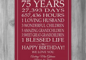 75th Birthday Gift Ideas for Her 75th Birthday Gift Sign Canvas Print Personalized Art Mom
