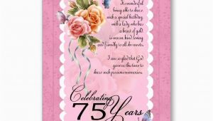 75th Birthday Greeting Cards 75th Birthday Greeting Card Roses and butterfly