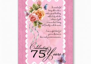 75th Birthday Greeting Cards 75th Birthday Greeting Card Roses and butterfly