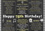 75th Birthday Ideas for Him 75th Birthday for Her 1944 Facts Sign Back In 1944