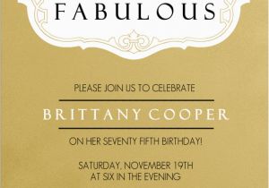 75th Birthday Party Invitation Wording 75th Birthday Invitations Fabulous Gold 75th Birthday
