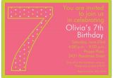 7th Birthday Invitation for Girl 7th Birthday Girl Dots Invitations Paperstyle