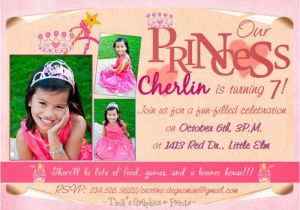 7th Birthday Invitation for Girl 7th Birthday Invitation Princess theme Best Happy