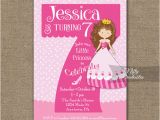 7th Birthday Invitation for Girl 7th Birthday Invitations Princess Birthday Invitation