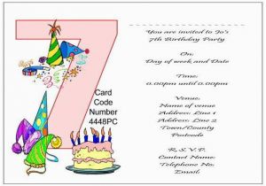 7th Birthday Invitation Message 10 Best Images Of 7th Birthday Party Invitations 7th