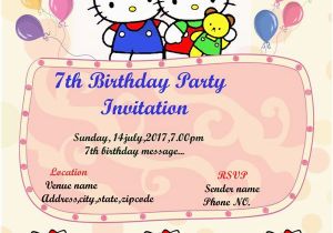 7th Birthday Invitation Message 30 attractive Free Hello Kitty Invitations that You Will