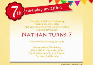 7th Birthday Invitation Message 7th Birthday Invitation Letter Sample Templates Resume