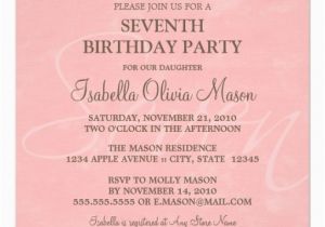 7th Birthday Invitation Message 7th Birthday Party Invitation Wording Free Invitation