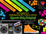 80 S themed Birthday Invitations 80 39 S theme Birthday Party Invitations