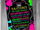 80 S themed Birthday Invitations 80th Birthday Party Invitations Party Invitations Templates