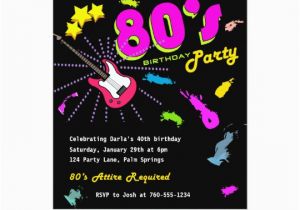 80 S themed Birthday Invitations totally 80 39 S Birthday Party Invitations Zazzle Com