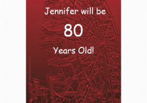80 Year Old Birthday Invitations 80 Years Old Birthday Party Two Sided Ferris Wheel 13 Cm X