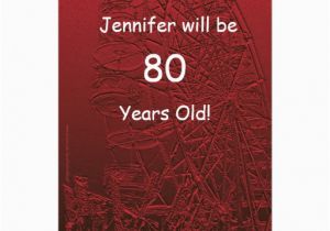 80 Year Old Birthday Party Invitations 80 Years Old Birthday Party Two Sided Ferris Wheel 13 Cm X