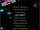 80s Birthday Party Invitation Wording 80s Party Invitation Wording Cimvitation