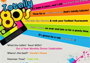 80s Birthday Party Invitation Wording 80s Party Invitation Wording Cimvitation