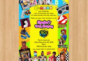 80s theme Birthday Invitations 80s Birthday Invitation 80s Party Invitation 40th Birthday