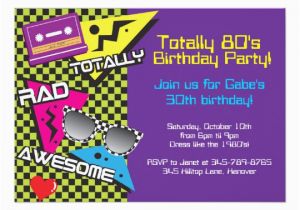 80s theme Birthday Invitations totally 80 39 S theme Birthday Party Invitations Zazzle