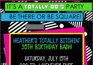 80s themed Birthday Party Invitations totally Awesome 80 39 S theme Party Ideas and 80 S Party