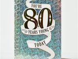 80th Birthday Card Designs 80th Birthday Card Silver Only 99p