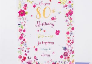 80th Birthday Card Message 80th Birthday Card Happiness today and Always Only 99p