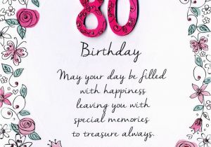 80th Birthday Card Message Female 80th Birthday Greeting Card Cards