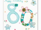 80th Birthday Card Messages Flowers 80th Birthday Card Karenza Paperie
