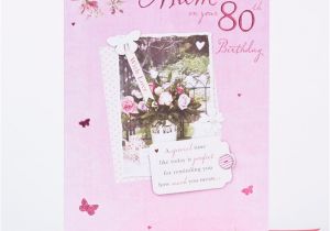 80th Birthday Cards for Mum 80th Birthday Card Mum Rose Design Only 1 49