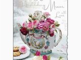 80th Birthday Cards for Mum Happy 80th Birthday Mum Greeting Card Floral Teapot