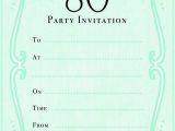 80th Birthday Cards Free Printable 10 Sample Images 80th Birthday Party Invitations