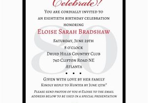 80th Birthday Celebration Invitations Classic 80th Birthday Celebrate Party Invitations Paperstyle