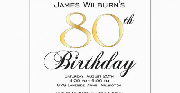 80th Birthday Celebration Invitations Golden Celebration 80th Birthday Invitations Paperstyle