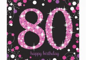 80th Birthday Decorations Uk Pink Celebration Happy 80th Birthday Napkins