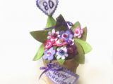 80th Birthday Flowers Plants 80th Birthday Milestone Gift Of Pink and Purple and White Felt