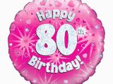 80th Birthday Flowers Plants Gift Delivery 80th Birthday Pink Balloon isle Of Wight