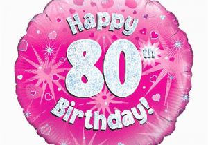 80th Birthday Flowers Plants Gift Delivery 80th Birthday Pink Balloon isle Of Wight