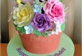 80th Birthday Flowers Plants Plant Pot Cake by Karen Bryant Cakesdecor
